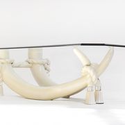 Hollywood regency style faux tusk coffee table, 1980s
