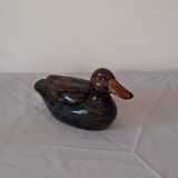 Set of 3 glazed ceramic ducks - rustic / country vintage decor