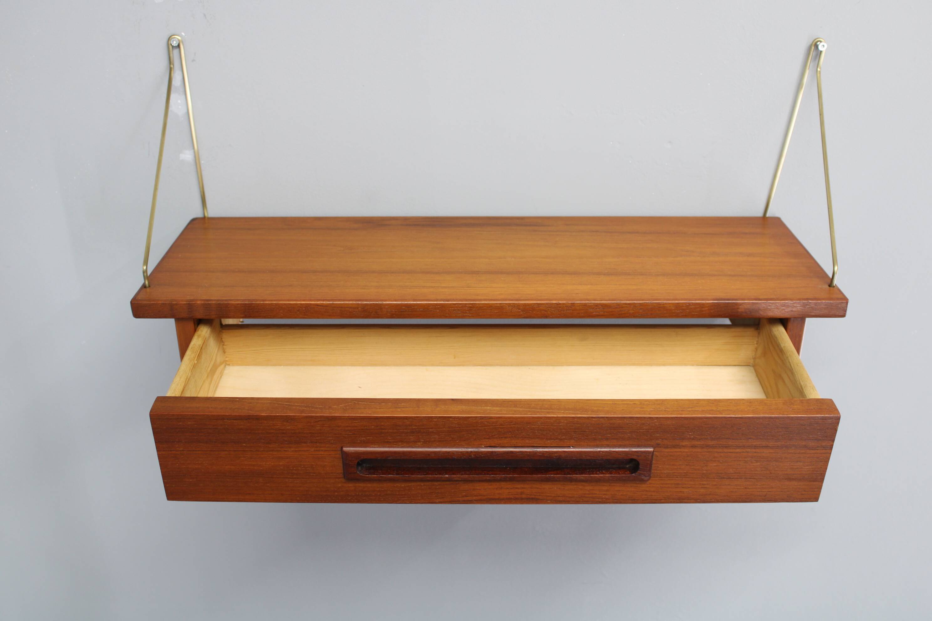 1960s teak shelf with drawer, Denmark