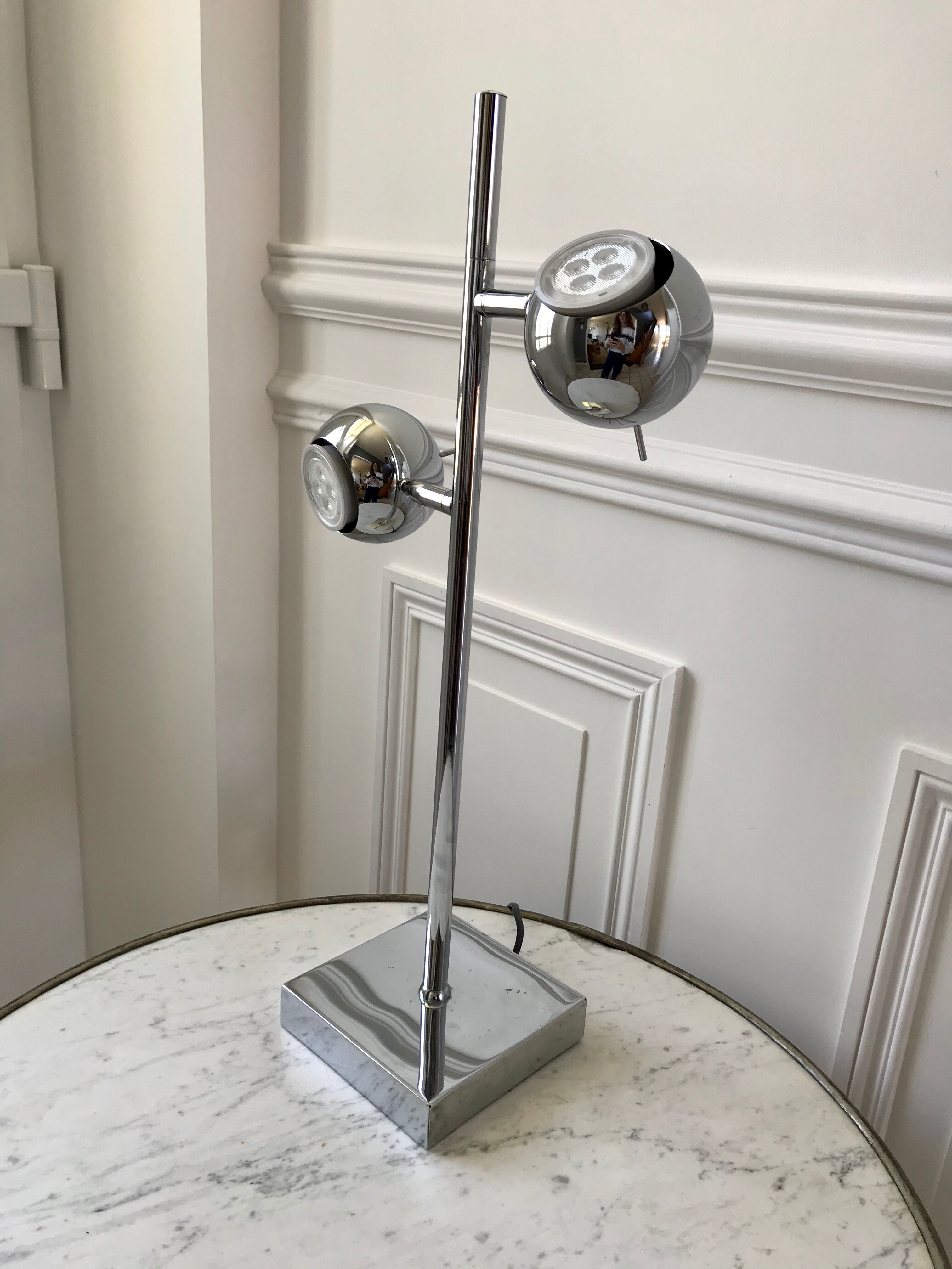 Modular eyeball lamp chrome 70s-80s