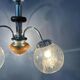 Vintage clear glass Murano chandelier with chrome frame