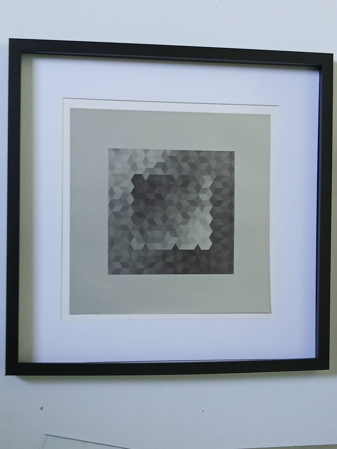 Tableau Vintage Art Optique - Victor Vasarely - Frame 40x40cm