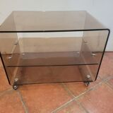 Coffee table in smoked plexiglass 70s