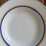 6 old plates mismatched geometric patterns Moulin des Loups, St Amand