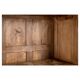 Large glass cabinet with 8 wooden drawers