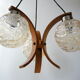 Suspension vintage 1970 bois & verre