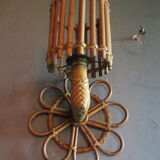 Louis Sognot rattan wall lamp