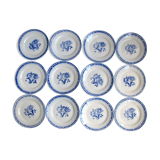 12 dessert plate decorated with earthenware in sarreguemines