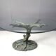 Table à manger vintage en forme d'arbre sculpté, années 1970