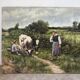 The well-kept cows, landscape, oil on canvas signed.