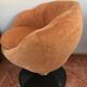 Fauteuil boule  en tissu orange, années 1970