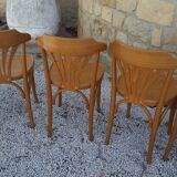 6 wooden bistro chairs