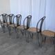 Ensemble de 6 chaises de salle à manger vintage grises en bois cintré : style Thonet, assise en cannage.