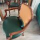 Pair of newly upholstered cabriolet armchairs