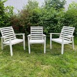 Set of 3 garden armchairs, 1950