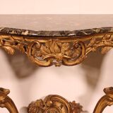 Louis XV period console in gilded wood