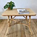 Rattan and bamboo coffee table from the 60s