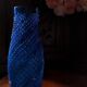 Vase verre bleu