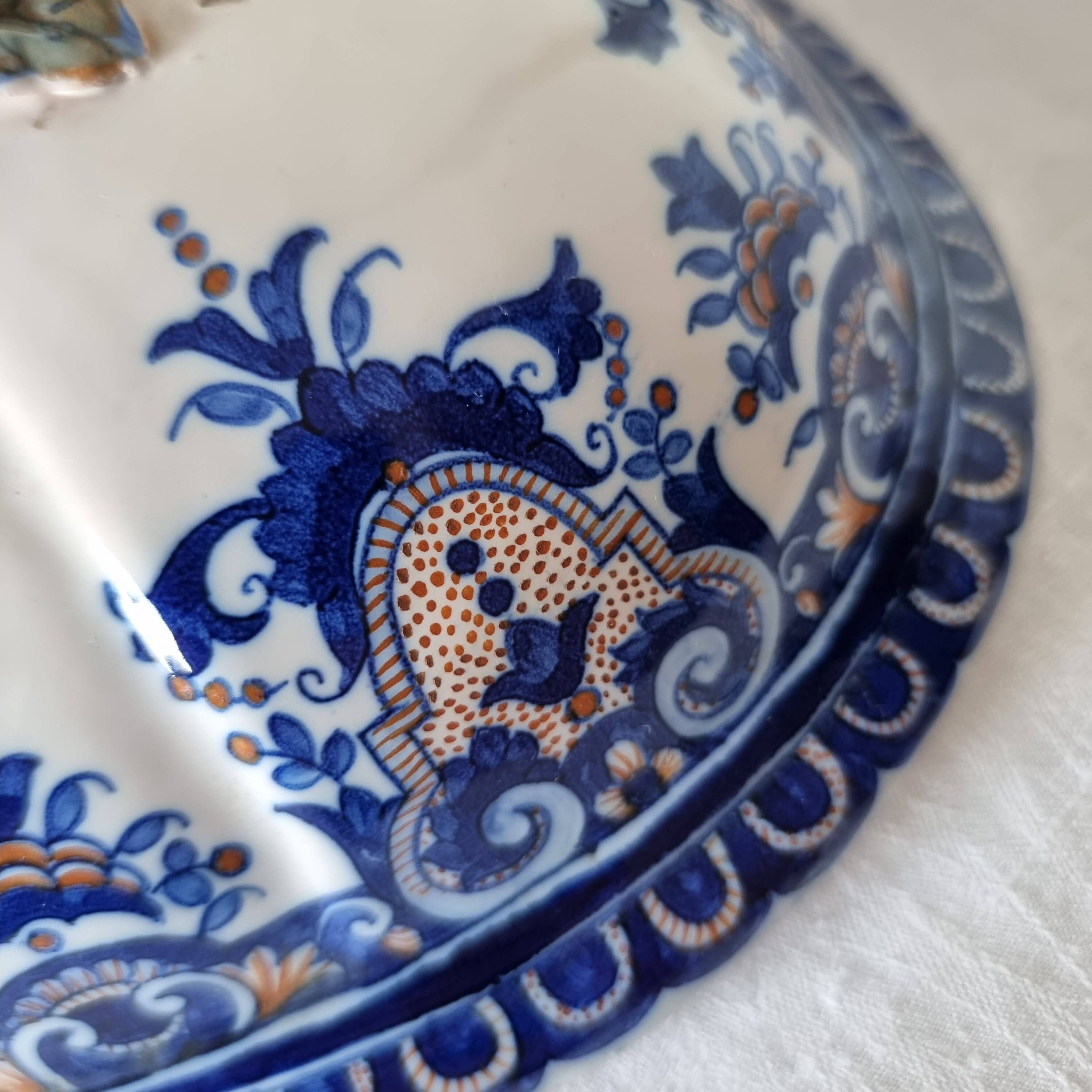 Antique earthenware tureen by Émile Tessier (1887-1971), Malicorne, France
