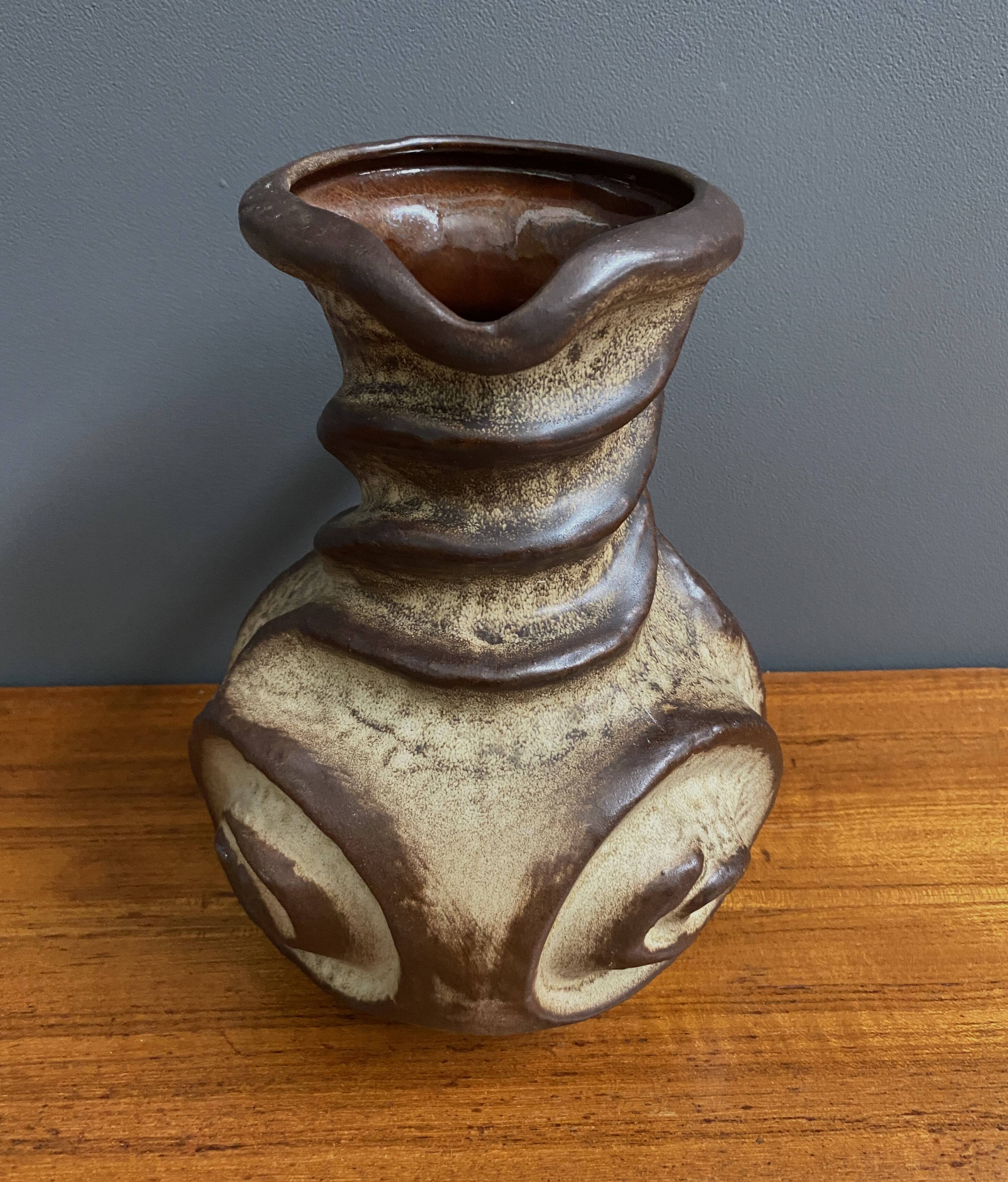 Brutalist West Germany vase by Carsten Tonnieshof model 6034-25