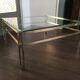 Vintage hollywood regency square brass coffee table