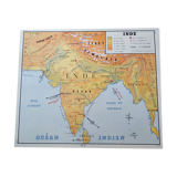 Old vintage school poster 60s nightingale map china