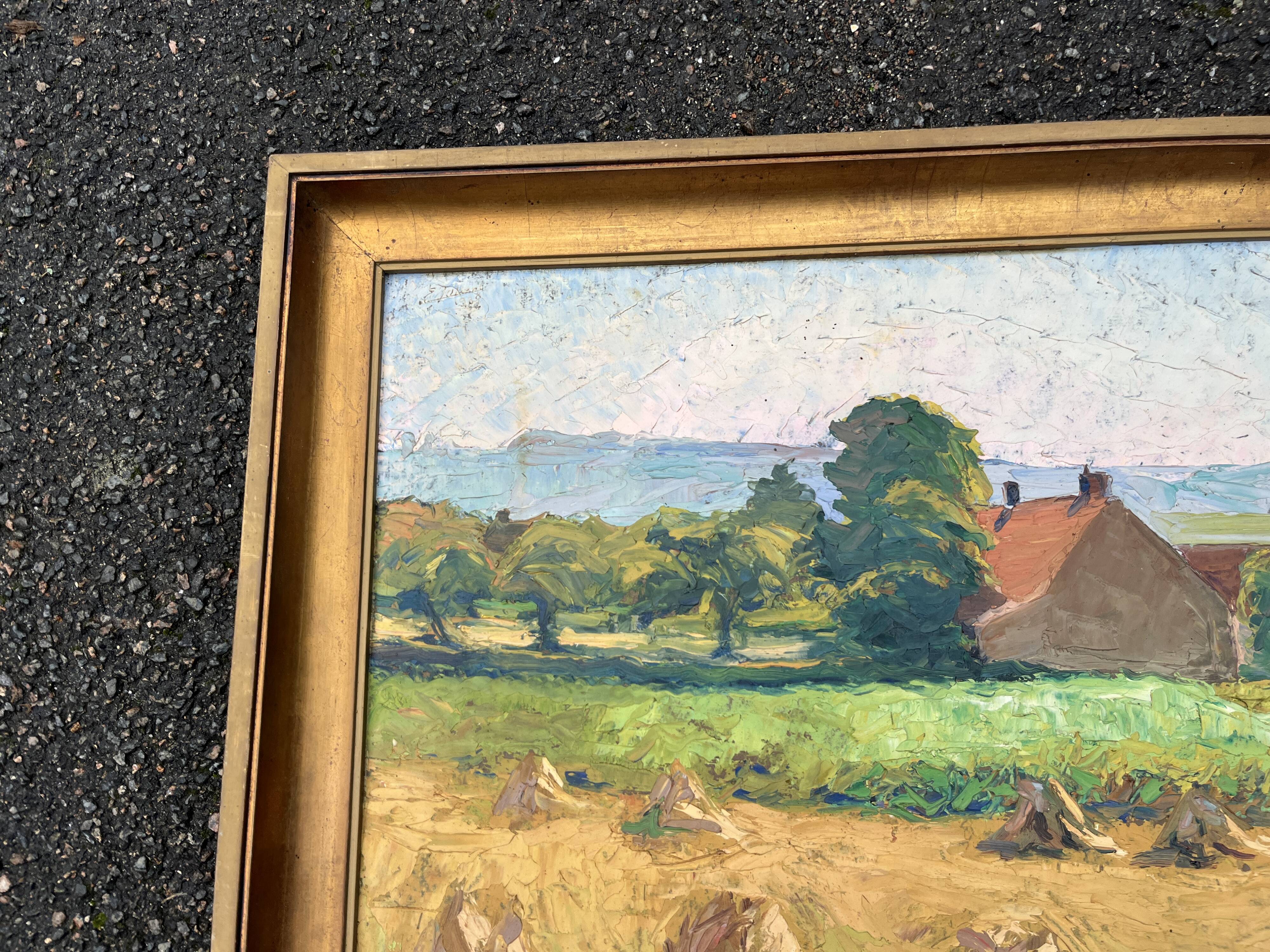 Impressionist painting – Harvest landscape