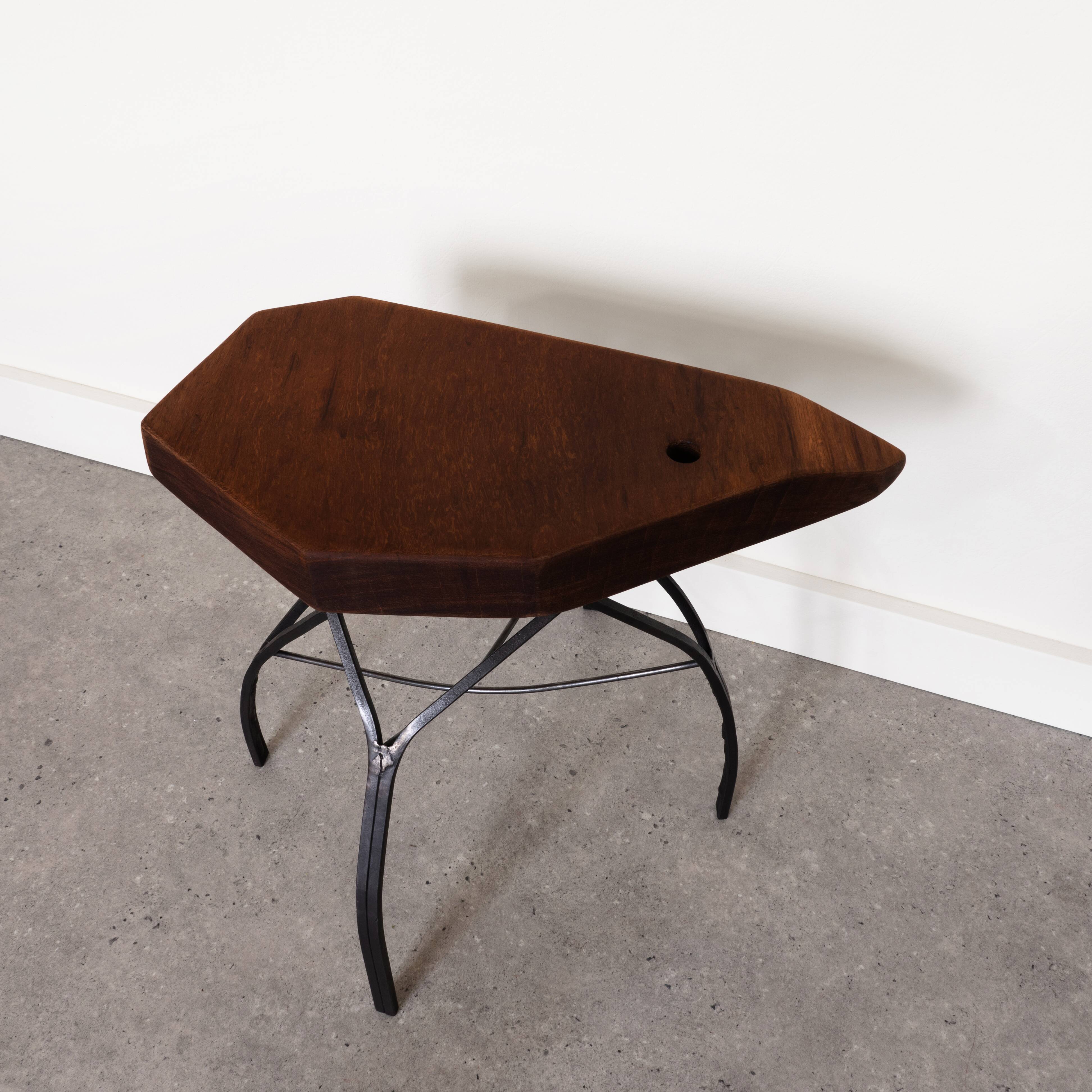 Piece of handcrafted sofa solid wood and wrought iron