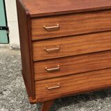 Scandinavian vintage chest of drawers, compass feet