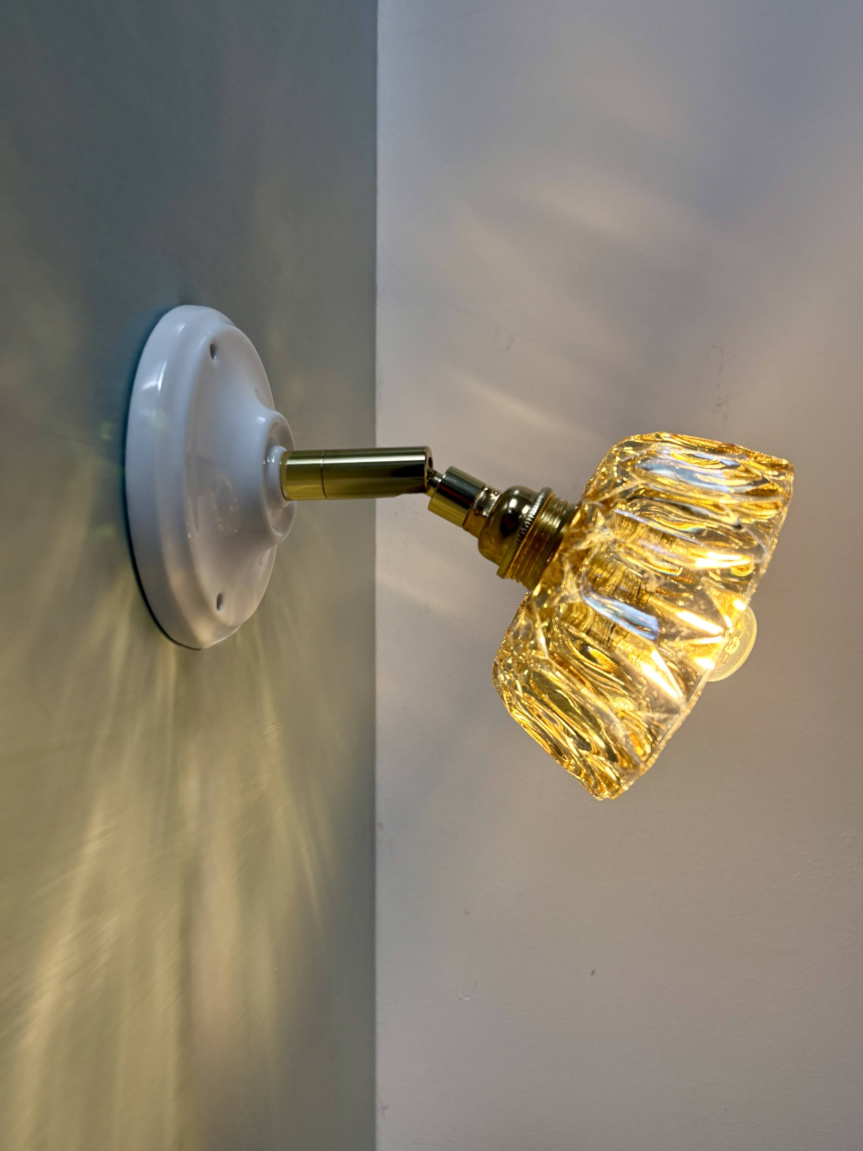 Vintage amber glass lampshade - tableware collection