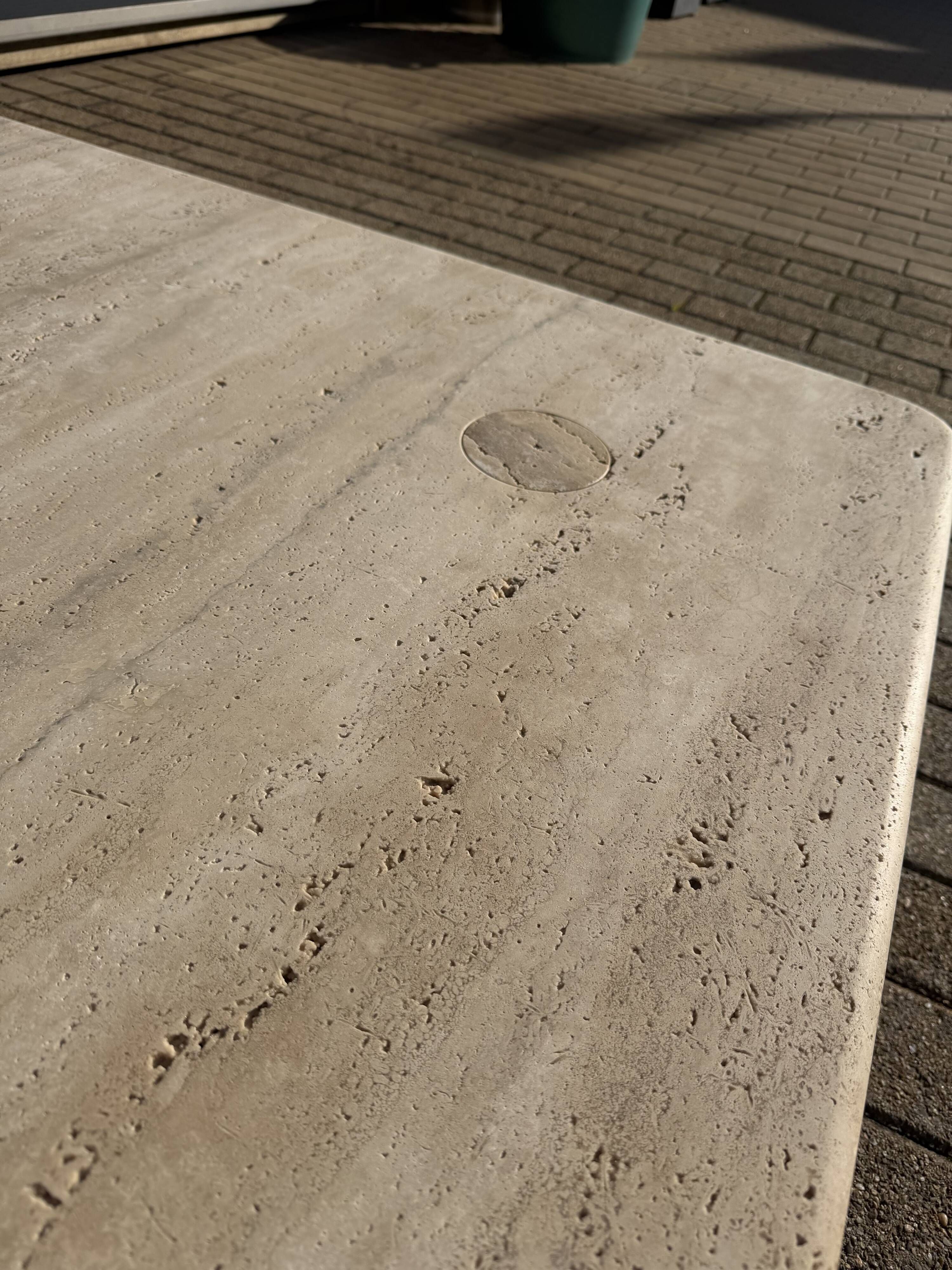 Travertine coffee table Angelo Mangiarotti for Up&Up 1970s