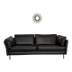 3-seater sofa Intertime I-Cielo black leather contemporary design