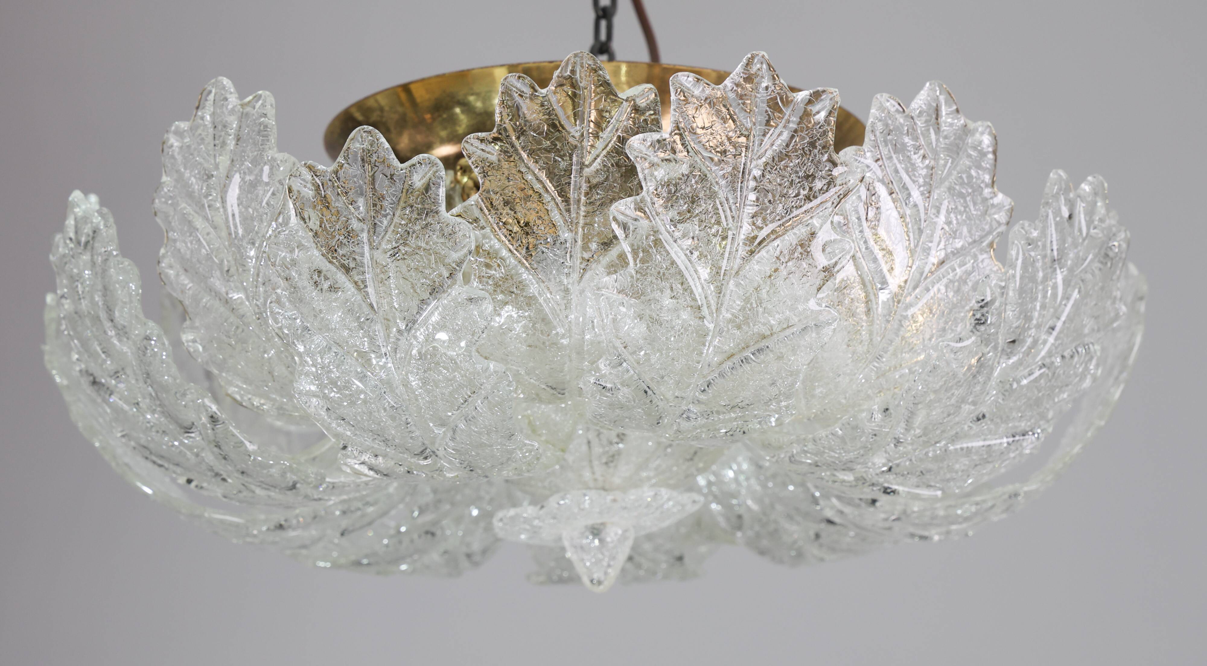 Verona, Luxury Italian Murano Glass Ceiling Light or Flush Mount, 1980s