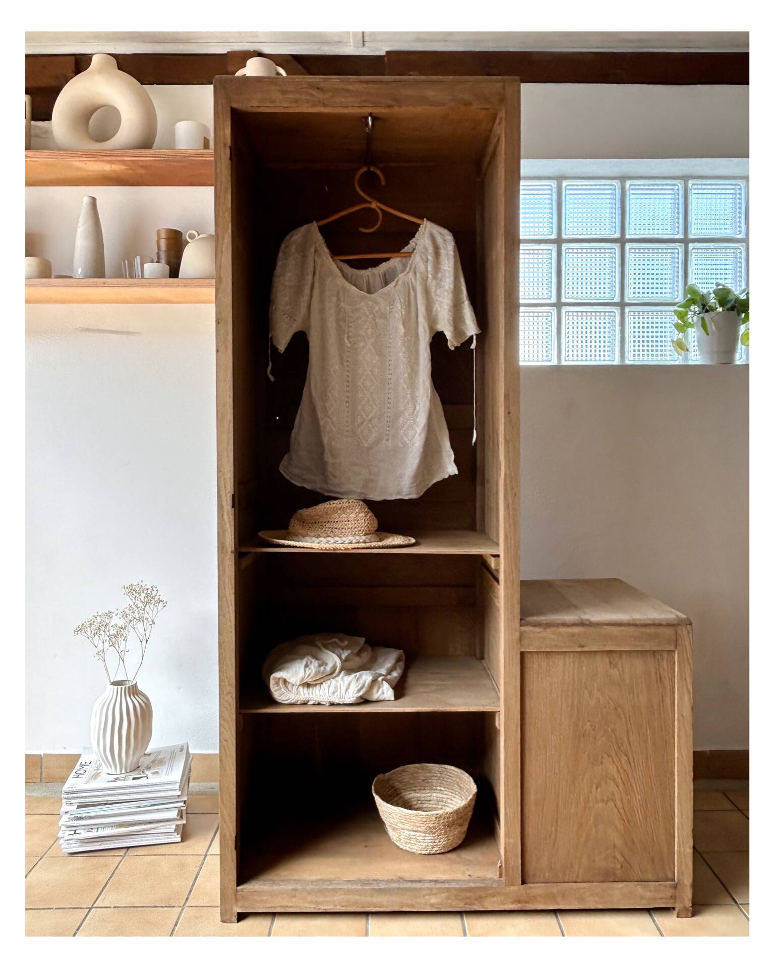 Asymmetrical Parisian wardrobe