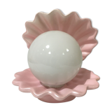 Iridescent pink shell lamp