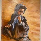 Portrait d’une jeune fille, signée J Hallard XX siècle