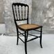 Chaise Napoléon III en bois noirci et cannage