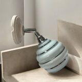 Blue and silver wall light