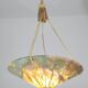 Extra Large Antique Art Decò Liberty Alabaster Chandelier, 1940s