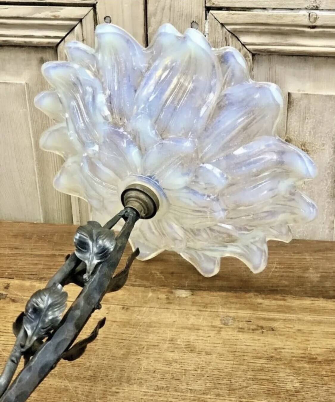 Art Deco Opalescent glass lamp R Frontisi Ezan 1930