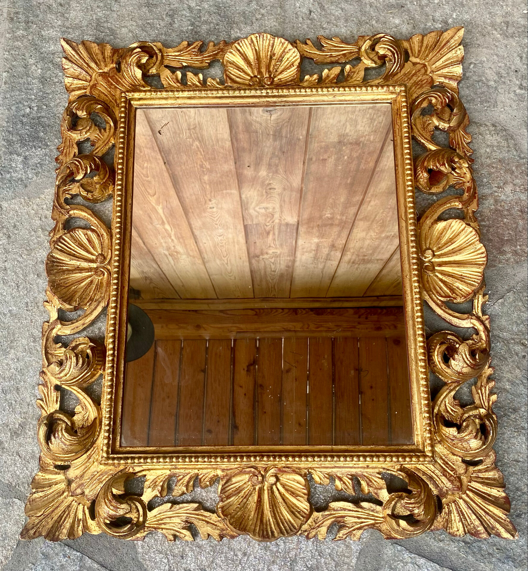 Antique mirror in carved wood