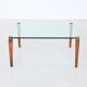 Table basse carrée Peter Ghyczy en laiton et verre, Pays-Bas, 1970