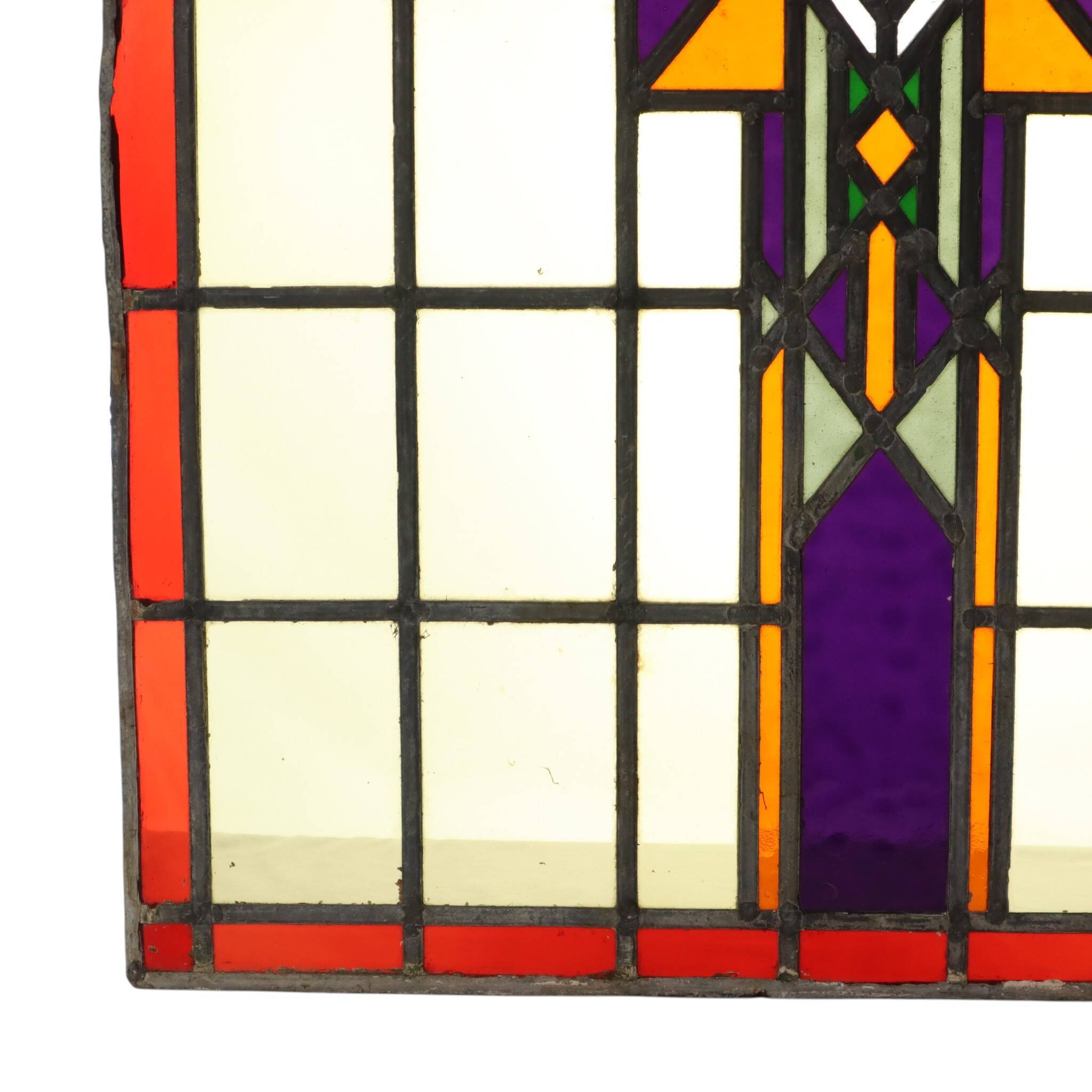 Colorful Amsterdam School Stained Glass Window – Art Deco