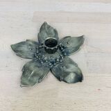 Vintage brass flower candle holder