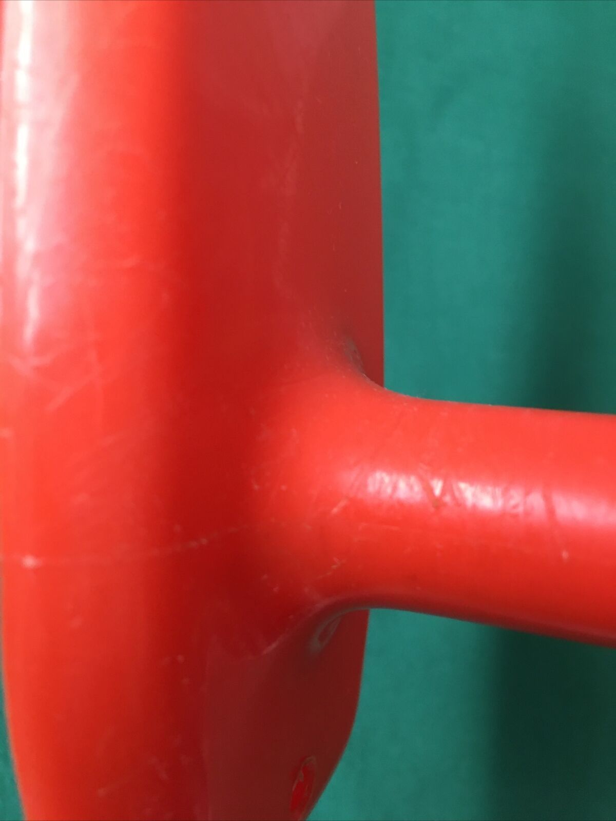 Pair of Patère coat rack Syla France plastic orange design 70s
