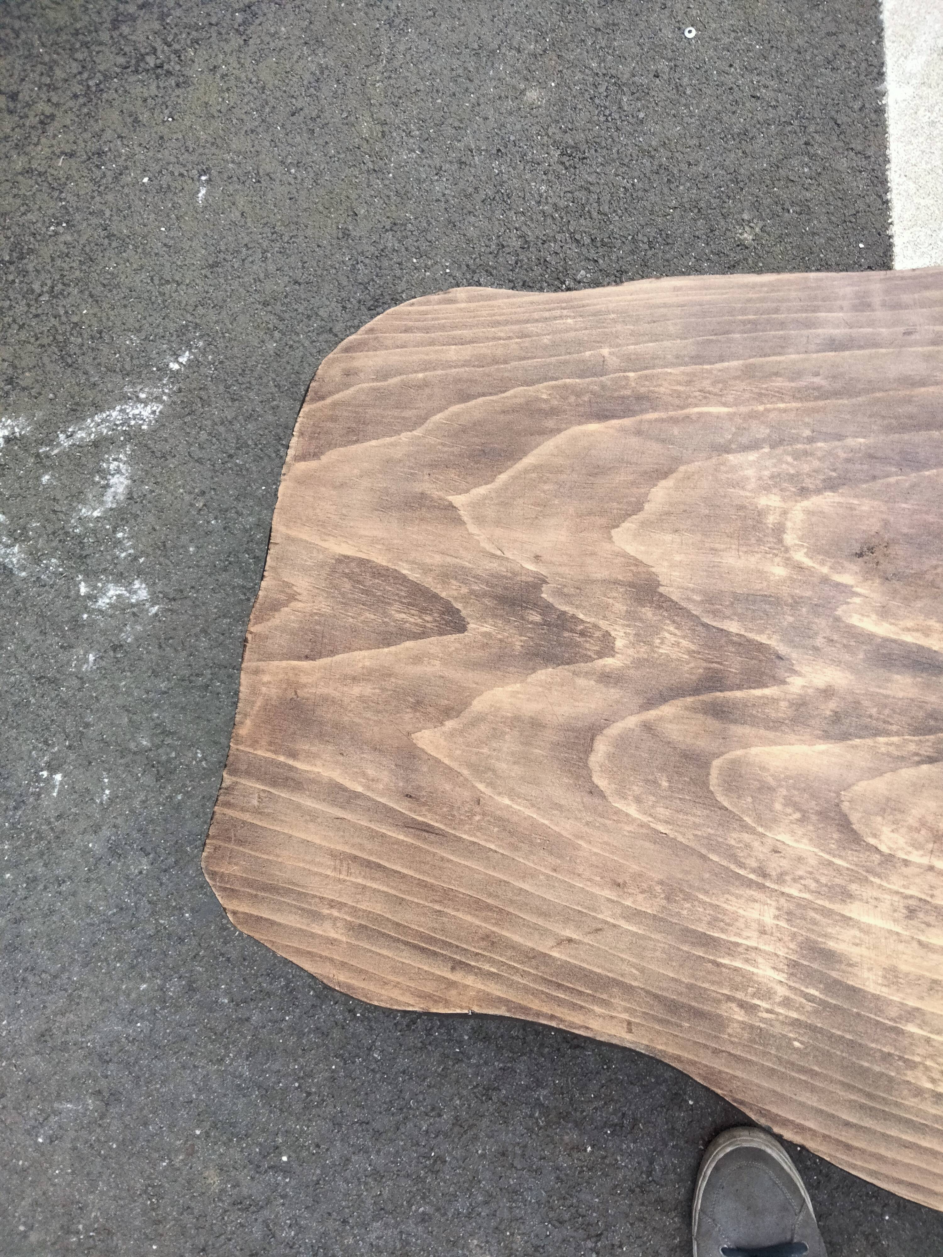 Old wooden side table vintage tree trunk décor