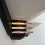 Pair of vintage wall lights, white lacquered metal, France 1980