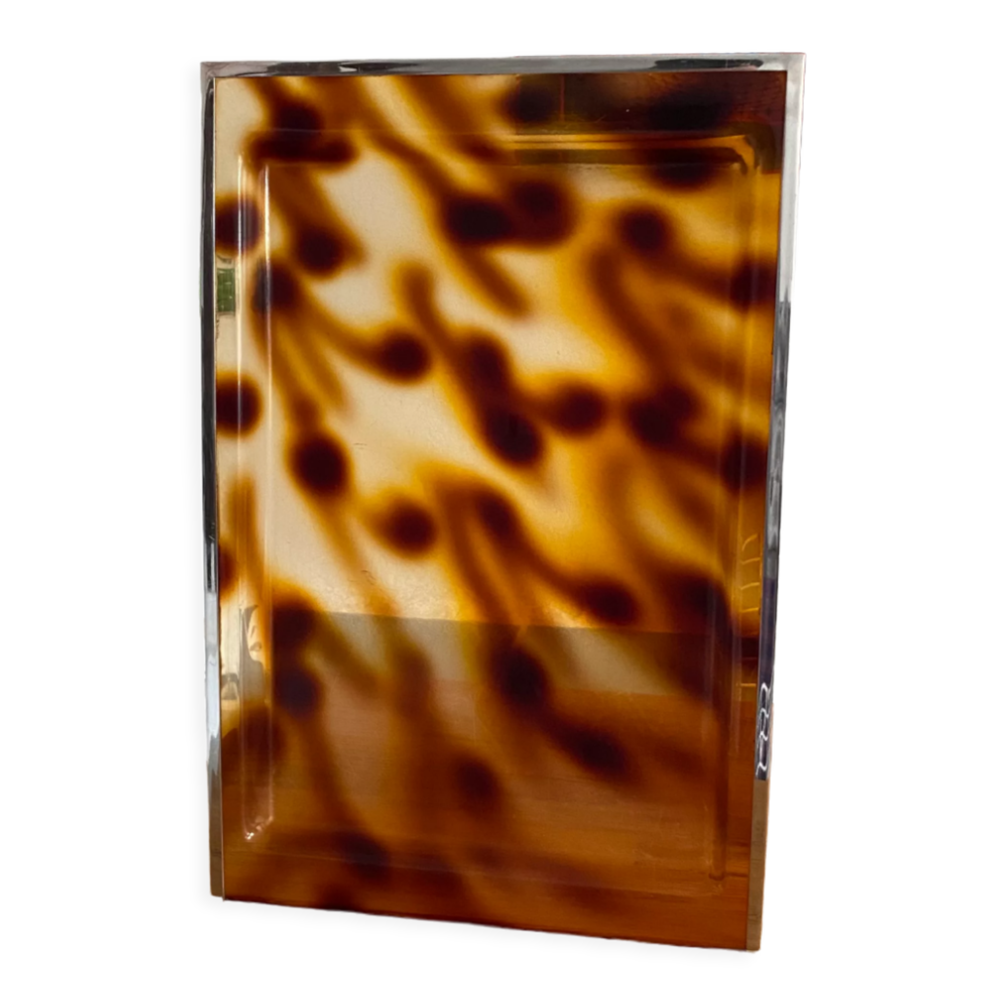 Lucite tray and vintage chrome