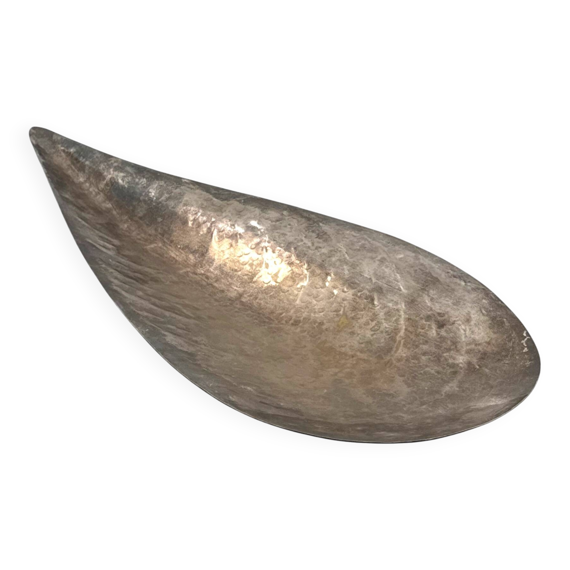 Silver-plated shell shaped great bowl,  Renato Raddi, Italy 1970s