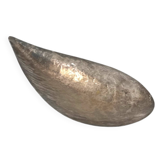 Silver-plated shell shaped great bowl,  Renato Raddi, Italy 1970s